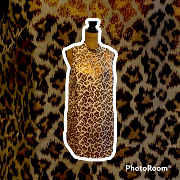 VENUS Metallic Leopard Sleeveless Dress - Picture 1 of 4